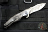 Jeremy Krammes Custom Flipper - Carved Carbon Fiber and Zirconium Scale with San Mai Damascus Blade
