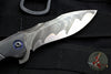 Jeremy Krammes Custom Flipper - Carved Carbon Fiber and Zirconium Scale with San Mai Damascus Blade