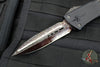 Marfione Custom Combat Troodon- Double Edge- Black Hefted Aluminum- Hot Blued Vegas Forge Sharktooth Pattern Vegas Forge Damascus Blade- DLC Ringed HW SN02!