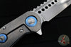 Marfione Custom Warhound Folder- Stonewash Titanium Handle- Deep Engraved Logo- Two-Tone Stonewash Blade- Blue Hardware 391-MCK TTSWBL