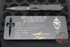 Marfione Custom Dirac OTF Knife- Double Edge- DLC Apocalyptic Finished Stainless Steel Chassis- and DLC Two-Tone Apocalyptic Blade 504-MCK SSDLCTTAP2