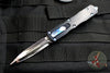 Marfione Custom Dirac Black Double Edge OTF Knife Cracked Ice Mirror Polish Blade Ringed Blue HW 504-MCK CRHPBL