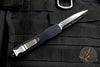 Marfione Custom Dirac Black Double Edge OTF Knife Cracked Ice Mirror Polish Blade Ringed Blue HW 504-MCK CRHPBL