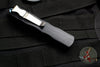 Marfione Custom Dirac Black Double Edge OTF Knife Cracked Ice Mirror Polish Blade Ringed Blue HW 504-MCK CRHPBL