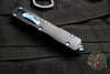 Marfione Custom Dirac Black Double Edge OTF Knife Cracked Ice Mirror Polish Blade Ringed Blue HW 504-MCK CRHPBL