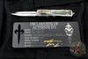 Marfione Custom Dirac Double Edge OTF Stainless Steel Chassis With Jungle Wear Fat Carbon Inlay Mirror Polished Blade 504-MCK SSJW HPBR SN12