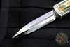 Marfione Custom Dirac Double Edge OTF Stainless Steel Chassis With Jungle Wear Fat Carbon Inlay Mirror Polished Blade 504-MCK SSJW HPBR SN12