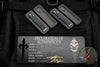 Marfione Custom Mini Halo III Set of Two Knives -Tanto Mirror Polish and Vegas Forge Damascus Abalone Inlaid SN 20