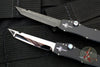 Marfione Custom Mini Halo III Set of Two Knives -Tanto Mirror Polish and Vegas Forge Damascus Abalone Inlaid SN 20