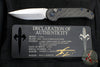 Marfione Custom LUDT- Carbon Fiber Scales and Inlaid Button- Hand Rubbed Satin Finished Blade and Blue-Ringed HW 335-MCK HRSCFBL