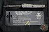 Marfione Custom Makora- Double Edge- Black with DLC Finished Metal Inlay- Vegas Forge Hot Blued Reptilian Damascus Blade
