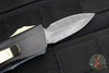 Marfione Custom Mini Troodon- Double Edge Spike Grind- Black Handle with Sharktooth Vegas Forge Damascus Blade Bronze HW SN17
