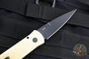 Protech- Godson Out The Side Auto (OTS)- Custom Stonewash Bronze Aluminum Handle- Fat Carbon "Dark Matter Gold" Inlay- Black DLC Blade- Black Pearl Inlaid Button 2023Godson.002