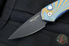 Protech Custom Sprint- California Legal Auto-Two Tone Finished Titanium Handle With Wave Pattern- Black DLC Blade 2952