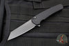 Protech Malibu Flipper- Black Handle with a Reverse Tanto DLC Black Blade- Tritium Button Inlay 5203-OPERATOR