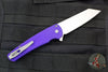 Protech Malibu Flipper- Reverse Tanto- Purple Textured Handle- Stonewash Blade 5205-PURP
