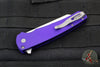 Protech Malibu Flipper- Reverse Tanto- Purple Textured Handle- Stonewash Blade 5205-PURP