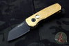 Protech Runt Special Aluminum Bronze Smooth Body DLC Black Reverse Tanto Blade Out The Side (OTS) Auto Knife R5212