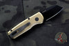 Protech Runt Special Aluminum Bronze Smooth Body DLC Black Reverse Tanto Blade Out The Side (OTS) Auto Knife R5212