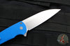 Protech Malibu Flipper- Wharncliffe Blade- Textured Blue Handle- Stonewash Magnacut Steel Blade 5305-BLUE