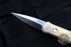 Protech- Godson Out The Side Auto (OTS)- Stonewashed Bronze Aluminum Handle- Satin Blade- MOP Inlaid Button 7110