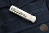 Protech- Godson Out The Side Auto (OTS)- Stonewashed Bronze Aluminum Handle- Satin Blade- MOP Inlaid Button 7110