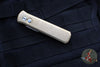 Protech- Godson Out The Side Auto (OTS)- Stonewashed Bronze Aluminum Handle- Satin Blade- MOP Inlaid Button 7110