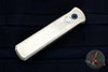 Protech Godson Out The Side Auto (OTS)- Stonewashed Bronze Aluminum Handle- Black DLC Blade- Black MOP Inlaid Button 7112