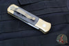 Protech- Godson Out The Side Auto (OTS)- Stonewashed Bronze Aluminum Handle- Camo Fat Carbon Fiber Inlay- Satin Blade- MOP Inlaid Button 7114