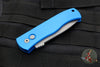 Protech Emerson CQC7 Tanto Out The Side Auto (OTS)- Blue Handle- Bead Blast Blade E7T01-BLUE