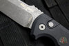 Protech Les George Rockeye Single Edge Out The Side (OTS) Black with Shaw Sterling Silver Skull with Acid Wash Blade LG361-AW