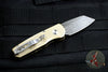 Protech Runt Special Aluminum Bronze Textured Body Vegas Forge Spiro Damascus Reverse Tanto Blade Out The Side (OTS) Auto Knife R5211-DAM
