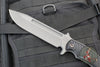 RMJ Tactical Combat Africa Fixed Blade Knife- Tungsten Finish- Black G-10 Handle