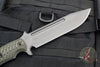 RMJ Tactical Combat Africa Fixed Blade Knife- Tungsten Finish- Dirty Olive G-10