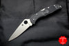 Spyderco Endura Lockback Knife- Black Handle- Satin Flat Ground Blade C10FPBK