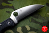 Spyderco Endura- Wharncliffe Edge- Black Handle- Satin Flat Ground Blade C10FPWCBK