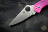Spyderco Delica Pink Handle S30V Satin Flat Ground Lockback Knife C11FPPNS30V
