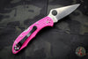 Spyderco Delica Pink Handle S30V Satin Flat Ground Lockback Knife C11FPPNS30V