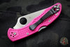 Spyderco Delica Pink Handle S30V Satin Flat Ground Lockback Knife C11FPPNS30V