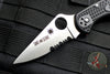 Spyderco Delica Thin Red Line Black Handle VG-10 Part Serrated Satin Flat Ground Lockback Knife C11FPSBKRD