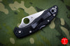 Spyderco Delica Black Handle VG-10 Satin Flat Ground Lockback Knife C11PBK