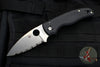 Spyderco Shaman- Black G-10 Handle- Satin Serrated Saber Ground Compression Lock Knife C229GS