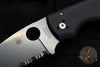 Spyderco Shaman- Black G-10 Handle- Satin Serrated Saber Ground Compression Lock Knife C229GS