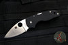 Spyderco Lil' Native- Black Handle- Satin Flat Ground Lockback Knife C230MBGP