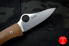 Spyderco SpyOpera Brown Micarta Handle Satin Flat Ground Knife C255CMP