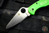 Spyderco Salt 2- Lockback- Green FRN Handle- LC200N Satin Flat Ground Blade C88FPGR2