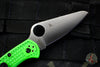 Spyderco Salt 2- Lockback- Green FRN Handle- LC200N Satin Flat Ground Blade C88FPGR2