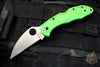 Spyderco Salt 2 Green FRN Handle Wharncliffe LC200N Satin Flat Ground Lockback Knife C88FPWCGR2