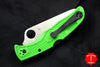 Spyderco Pacific Salt 2 Green Handle Satin LC200N Flat Ground Lockback Knife C91FSGR2