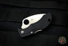 Spyderco Manbug Black Handle Satin Wharncliffe Lockback Knife MBKWP